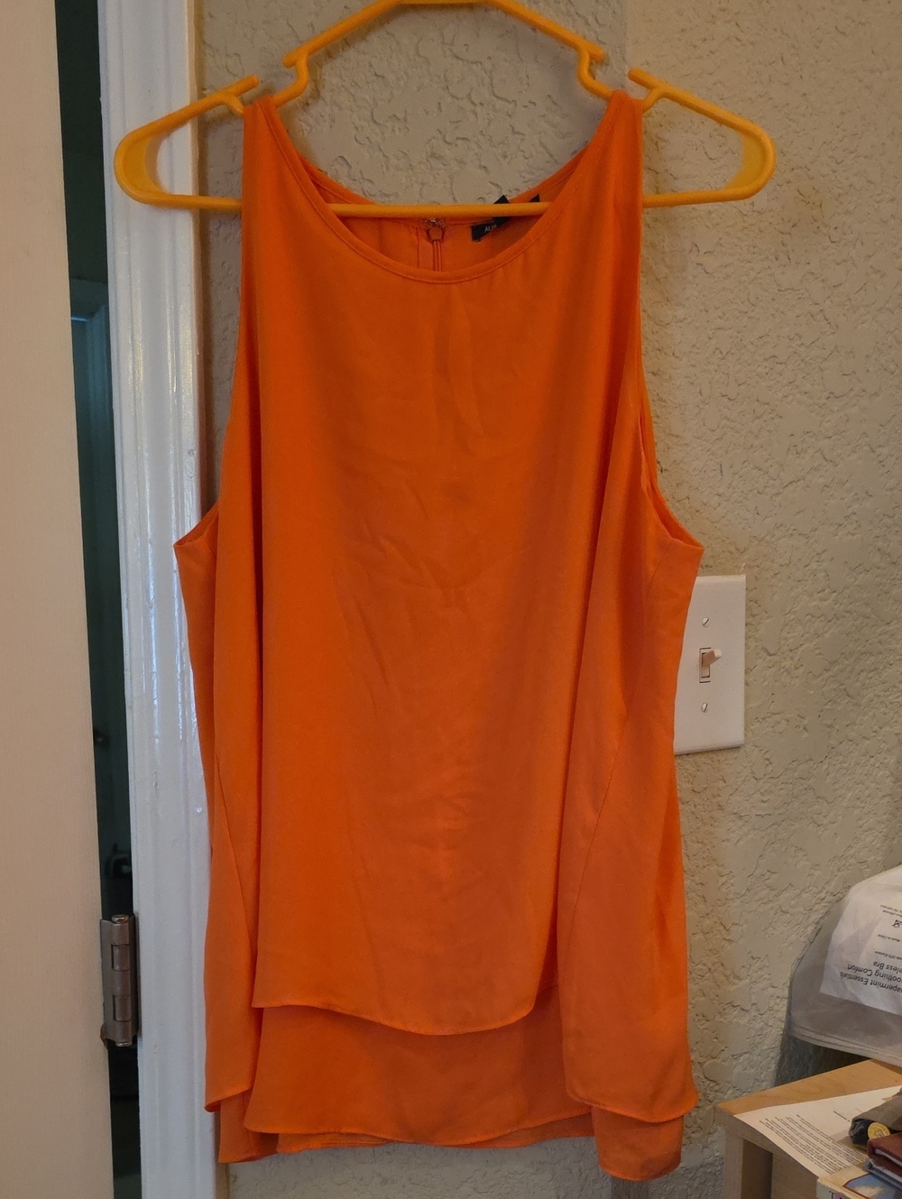 Women's Peach Layered Sleeveless Top